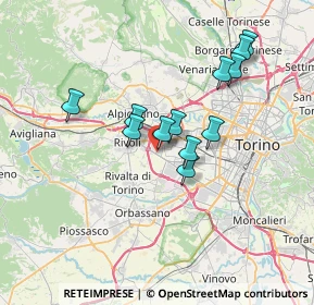Mappa Corso C. G. Allamano, 10098 Rivoli TO, Italia (5.905)