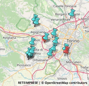 Mappa Corso C. G. Allamano, 10098 Rivoli TO, Italia (6.57833)