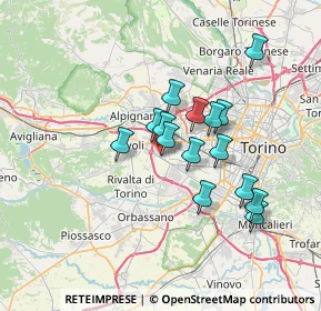 Mappa Corso C. G. Allamano, 10098 Rivoli TO, Italia (5.66067)