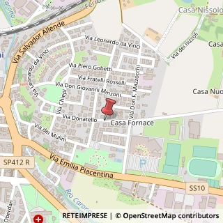 Mappa Via Donatello,  11, 29015 Castel San Giovanni, Piacenza (Emilia Romagna)