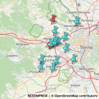 Mappa Fermata 3494 - OSPEDALE DI RIVOLI CAP., 10098 Rivoli TO, Italia (5.82143)