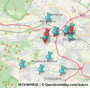 Mappa Fermata 3494 - OSPEDALE DI RIVOLI CAP., 10098 Rivoli TO, Italia (3.55929)