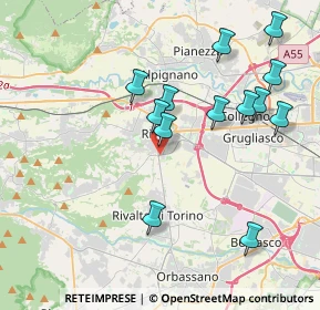 Mappa Fermata 3494 - OSPEDALE DI RIVOLI CAP., 10098 Rivoli TO, Italia (4.04923)
