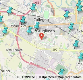 Mappa Via Fratelli Rosselli, 10095 Grugliasco TO, Italia (3.2225)