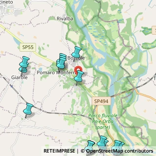 Mappa SP55 km 13.456 dir. Nord-Ovest, 15040 Pomaro Monferrato AL, Italia (3.445)