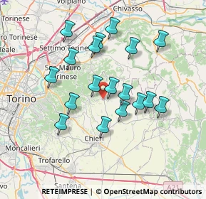 Mappa Via Felice Casorati, 10020 Pavarolo TO, Italia (6.52889)