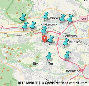 Mappa Via Pullino, 10098 Rivoli TO, Italia (3.65273)