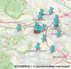 Mappa Via Pullino, 10098 Rivoli TO, Italia (3.15063)