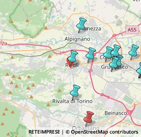 Mappa Via Pullino, 10098 Rivoli TO, Italia (5.20571)