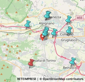 Mappa Via Pullino, 10098 Rivoli TO, Italia (3.46545)