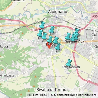 Mappa Via Pullino, 10098 Rivoli TO, Italia (1.52308)