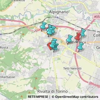 Mappa Via Pullino, 10098 Rivoli TO, Italia (1.39)