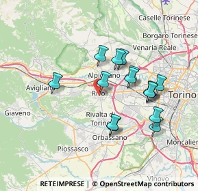 Mappa Via Pullino, 10098 Rivoli TO, Italia (6.49467)