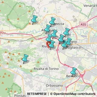 Mappa Via Luigi Gatti, 10098 Rivoli TO, Italia (3.05615)