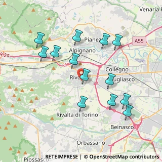 Mappa Via Luigi Gatti, 10098 Rivoli TO, Italia (3.95385)
