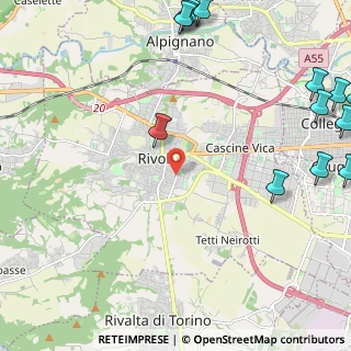 Mappa Via Luigi Gatti, 10098 Rivoli TO, Italia (3.652)