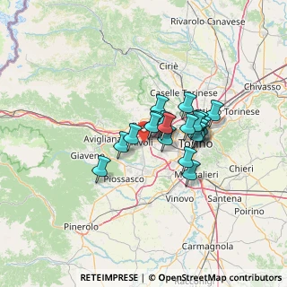 Mappa Via Luigi Gatti, 10098 Rivoli TO, Italia (9.286)