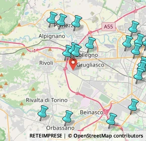 Mappa Via Ferrero, 10098 Rivoli TO, Italia (5.5855)