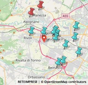Mappa Via Ferrero, 10098 Rivoli TO, Italia (3.855)