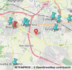 Mappa Via Ferrero, 10098 Rivoli TO, Italia (2.91182)