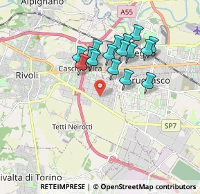 Mappa Via Ferrero, 10098 Rivoli TO, Italia (1.53625)