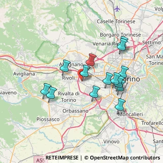 Mappa Via Ferrero, 10098 Rivoli TO, Italia (6.85857)