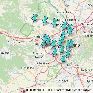 Mappa Via Ferrero, 10098 Rivoli TO, Italia (6.1325)