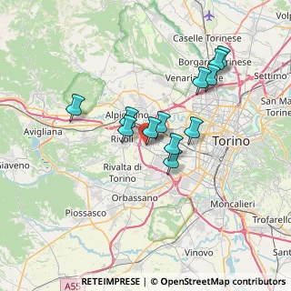 Mappa Via Ferrero, 10098 Rivoli TO, Italia (5.87417)