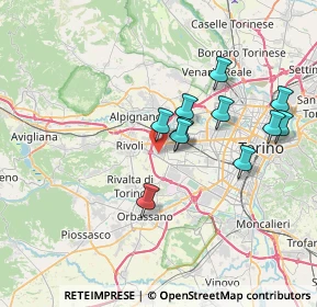 Mappa Via Ferrero, 10098 Rivoli TO, Italia (6.47636)