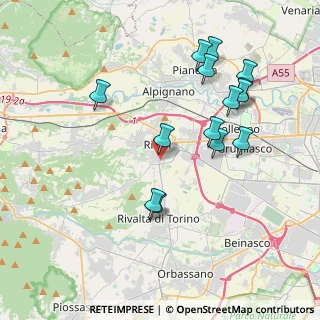 Mappa Via Giaveno, 10098 Rivoli TO, Italia (4.02214)