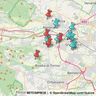 Mappa Via Giaveno, 10098 Rivoli TO, Italia (3.06846)