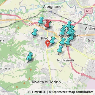 Mappa Via Giaveno, 10098 Rivoli TO, Italia (1.834)