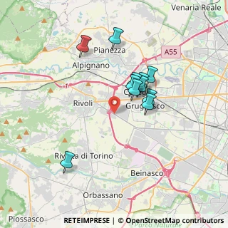 Mappa Via Cometto, 10098 Rivoli TO, Italia (3.02182)