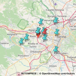 Mappa Via Cometto, 10098 Rivoli TO, Italia (5.37909)