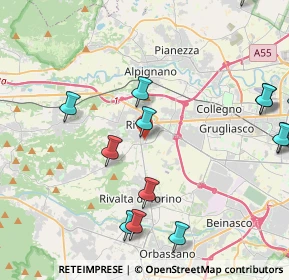 Mappa Via Carlo Borgeisa, 10098 Rivoli TO, Italia (5.76938)