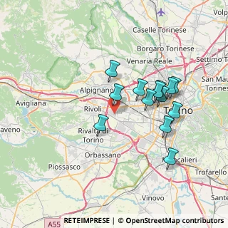 Mappa Via di Vittorio, 10098 Rivoli TO, Italia (6.47154)