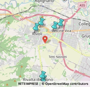 Mappa Corso Primo Levi, 10050 Rivoli TO, Italia (3.06818)