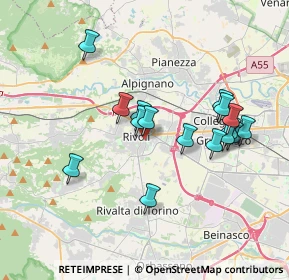Mappa Via Camillo Benso Cavour, 10098 Rivoli TO, Italia (3.38063)