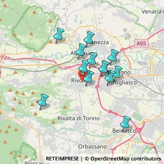 Mappa Via Camillo Benso Cavour, 10098 Rivoli TO, Italia (3.02385)