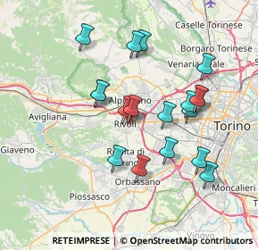 Mappa Viale Pietro Lussiana, 10098 Rivoli TO, Italia (6.785)
