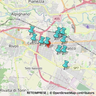 Mappa Via Cagliari, 10098 Rivoli TO, Italia (1.31273)