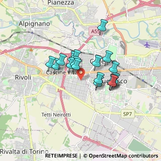Mappa Via Cagliari, 10098 Rivoli TO, Italia (1.31111)