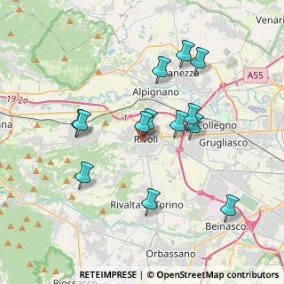 Mappa Piazza San Rocco, 10098 Rivoli TO, Italia (3.56538)