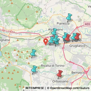 Mappa Via Pietro Rolle, 10098 Rivoli TO, Italia (3.90154)