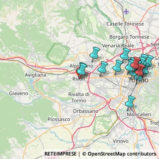 Mappa Via Camillo Benso Cavour, 10091 Rivoli TO, Italia (9.9665)