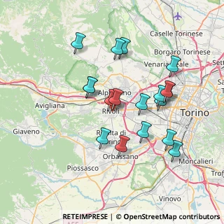 Mappa Via Camillo Benso Cavour, 10091 Rivoli TO, Italia (6.82056)