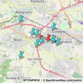 Mappa Via Ivrea, 10098 Rivoli TO, Italia (1.36818)