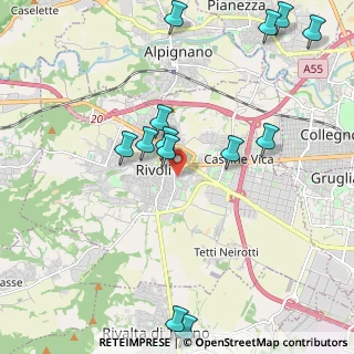 Mappa Via Vernante, 10098 Rivoli TO, Italia (2.44308)