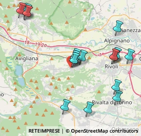 Mappa Via Barrera, 10090 Rosta TO, Italia (4.55278)