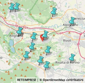 Mappa Via Barrera, 10090 Rosta TO, Italia (4.55143)